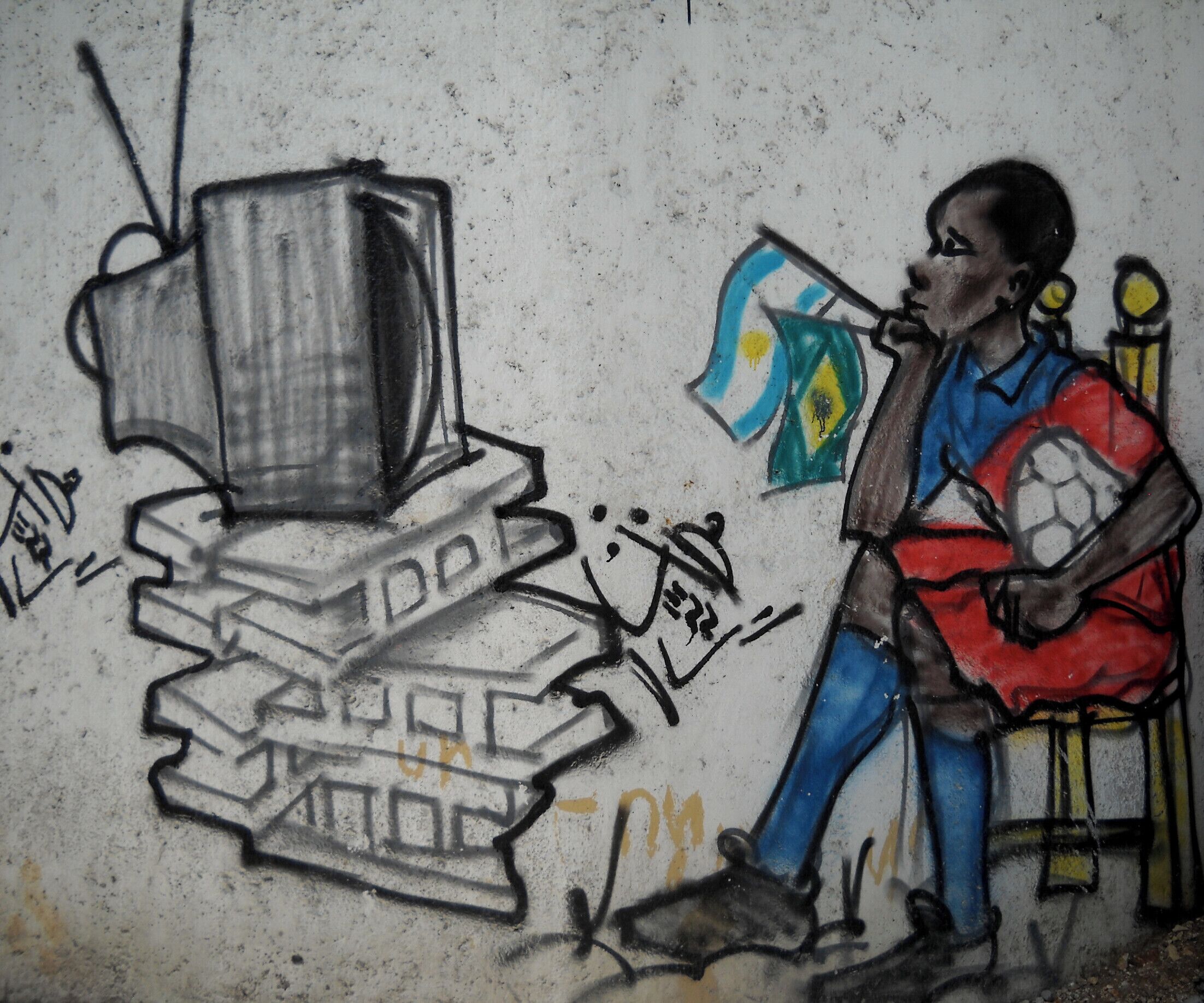 More street art by Jerry.  World Cup Fever!