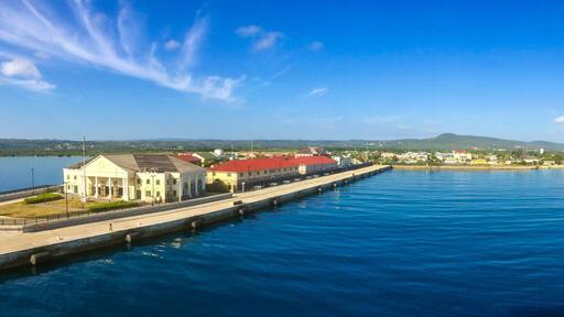 Panorama of port in Falmouth, Jamaica