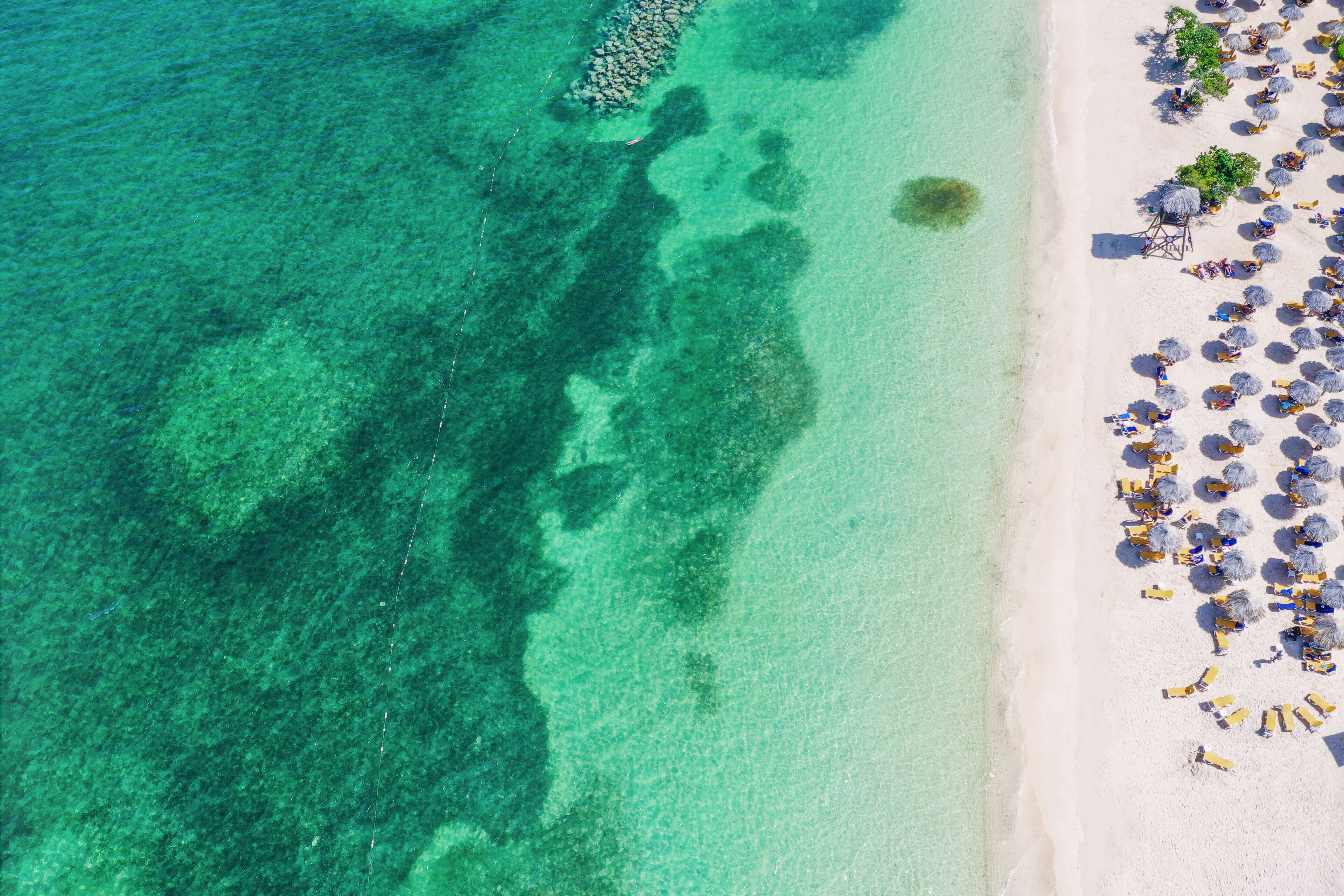 aerial view of a wonderful caribbean beach on Jamaica