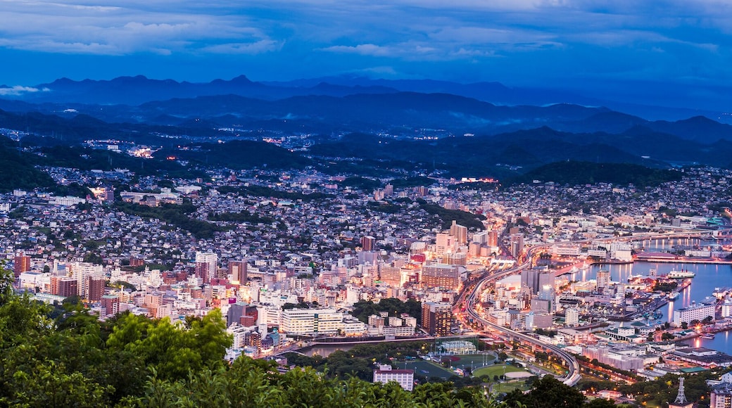 Sasebo city skyline view from mount Yumihari overlook Nagasaki,