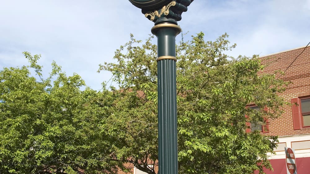 Town clock in Pocomoke City, the Eastern Shore of Maryland