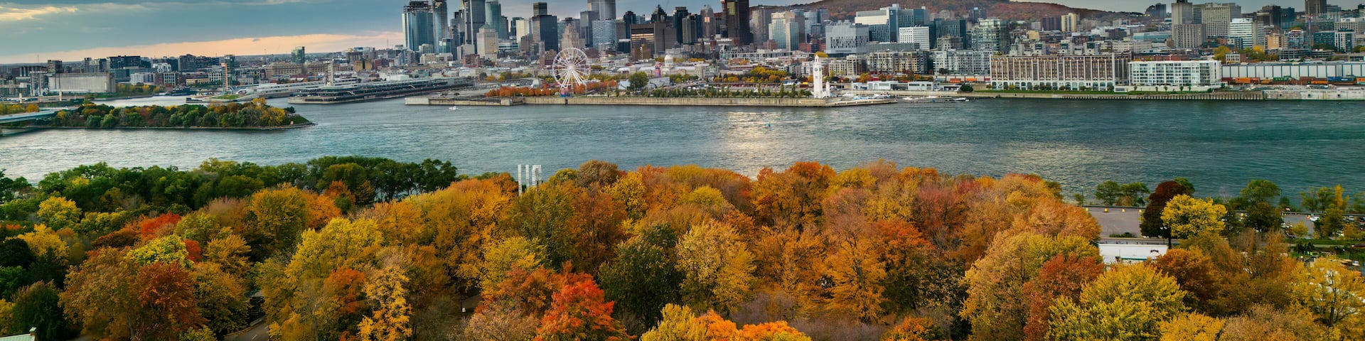 Aerial view of Montreal from Saint Helen's Island