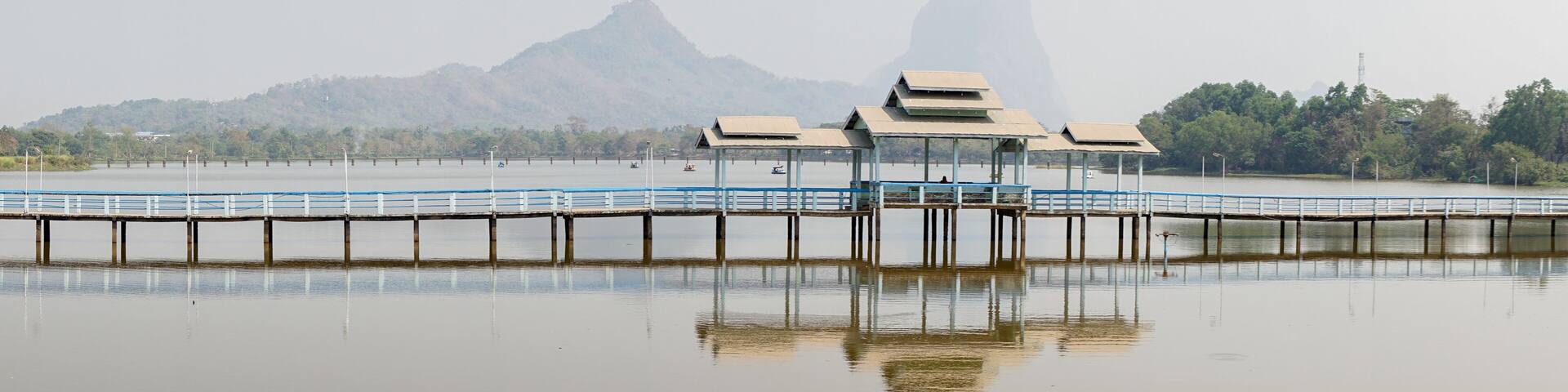 Kan Thar Yar Lake and Mountain Landscapes in Hpa-An, Myanmar / Burma.