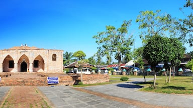 Historic Kru Se mosque which is made of bricks with round pillars. The mosque represents a unique Islamic civilization of the Kingdom of Pattani in Thailand.