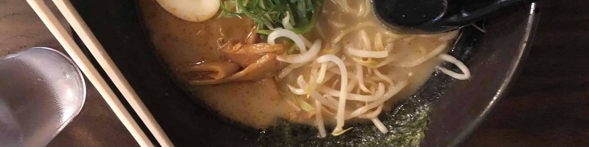 On a busy street between a gas station and a small school is not where you’d expect to find a ramen restaurant.
Put your name on a list when you enter and wait outside until called (it’s California so weather shouldn’t be a problem). Service is quick and food is hot and delicious!