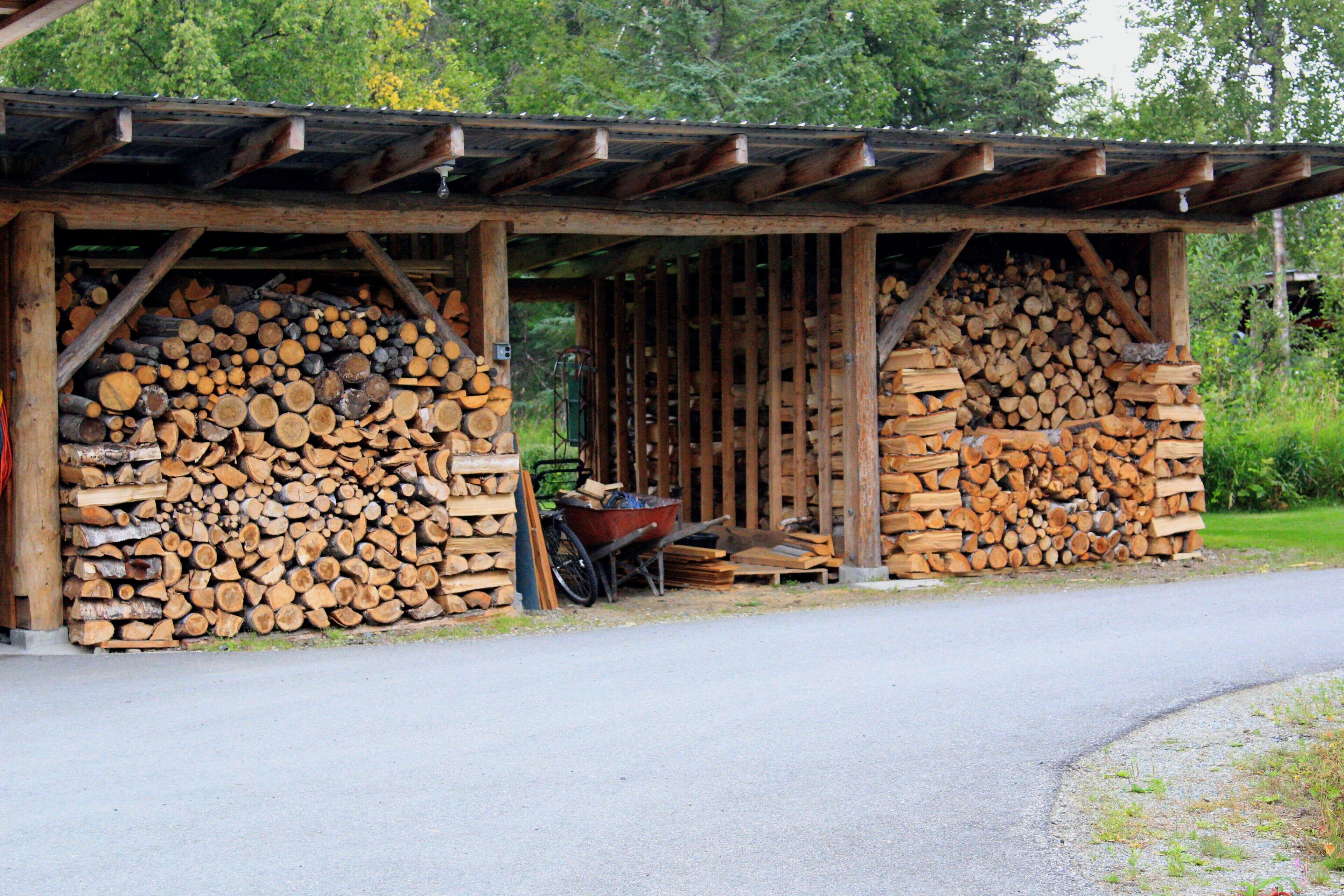 Winters wood supply near Palmer, Alaska