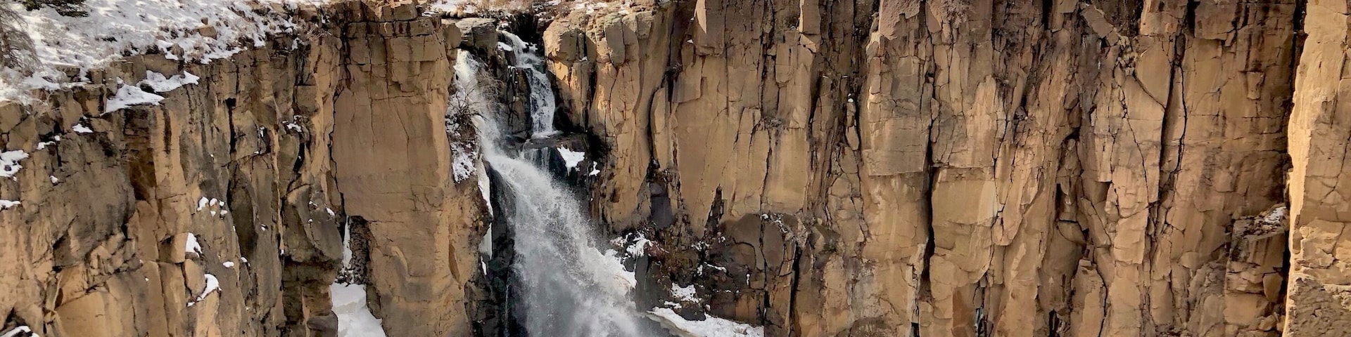 North Clear Creek Falls in between Creede and Lake City on CO149. Stopped many times at this fall but never with snow still on the ground.