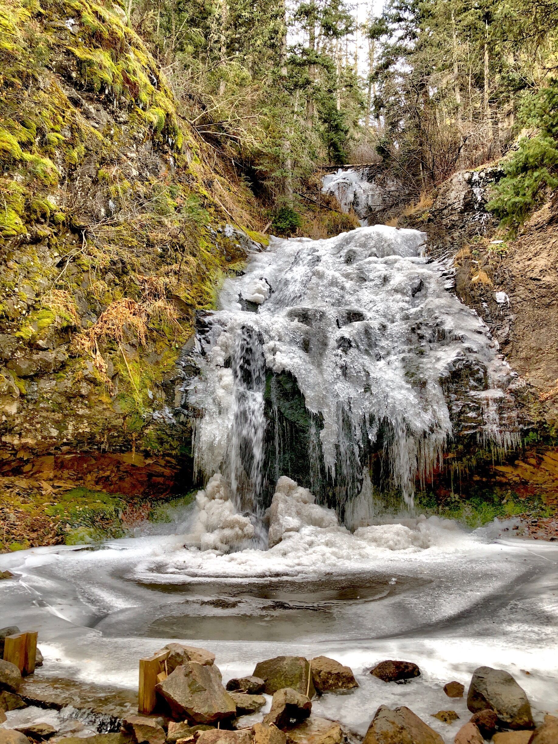 It’s getting a little frosty at higher elevations so the falls are starting to freeze already.  #waterfall