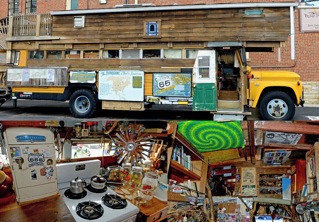 Mini Takes the States 2014 Road Rally St. Louis to Chicago Leg:

This is the "School Bus Road Yacht" prize of the late Bob Waldmire. Bob lived in this thing and was an integral part of the Route 66 Revival. He was am eccentric hippie and a traveler of a age and of places in time that is lost to us forever but still fun to dream about. I think his story is fascinating.

 The Museum has thousands of pieces of historic memorabilia from the Mother Roads glory days.  

FREE ADMISSION  - but they appreciate donations!

#MTTS2014 #minitakesthestates #go11 #vintage #route66
