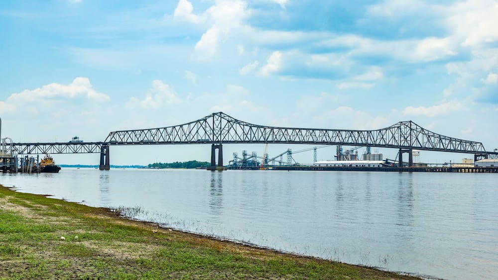 Mississippi River Bridge in Baton Rouge Louisiana