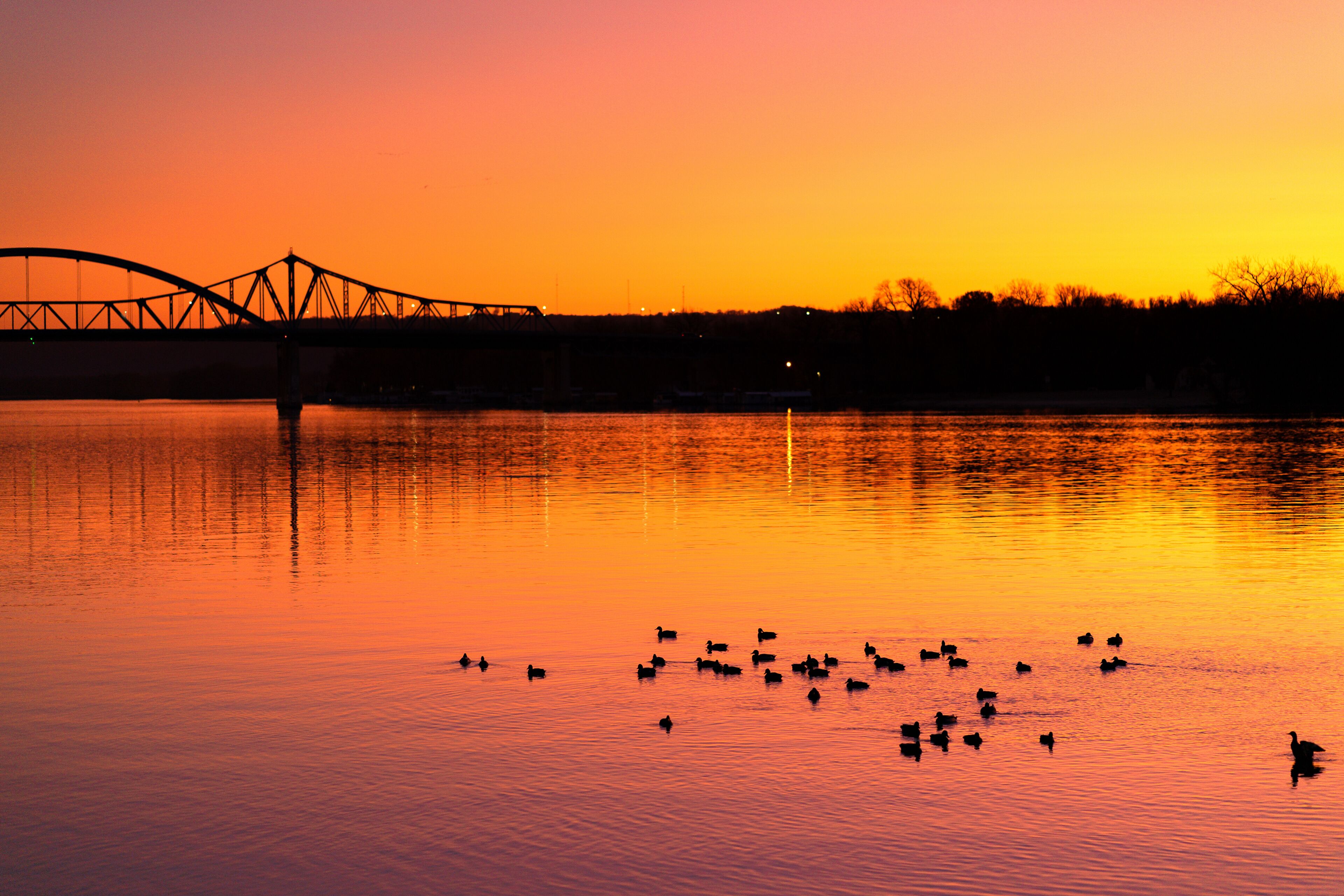November Sunset on the Mississippi River