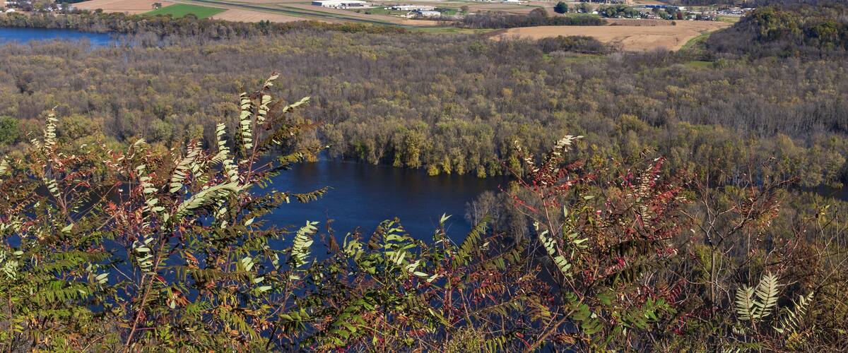 Aerial of Wisconsin River Valley and Prairie du Chien