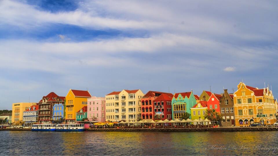Enjoying the colors of Willemstad. Not the best place to scuba dive, but the nightlife abounds.