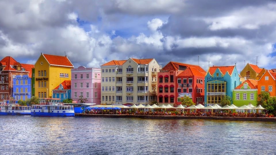 Willemstad waterfront on Curacao. We visited the island during our cruise on Holland America ms Zuiderdam. December 2014.