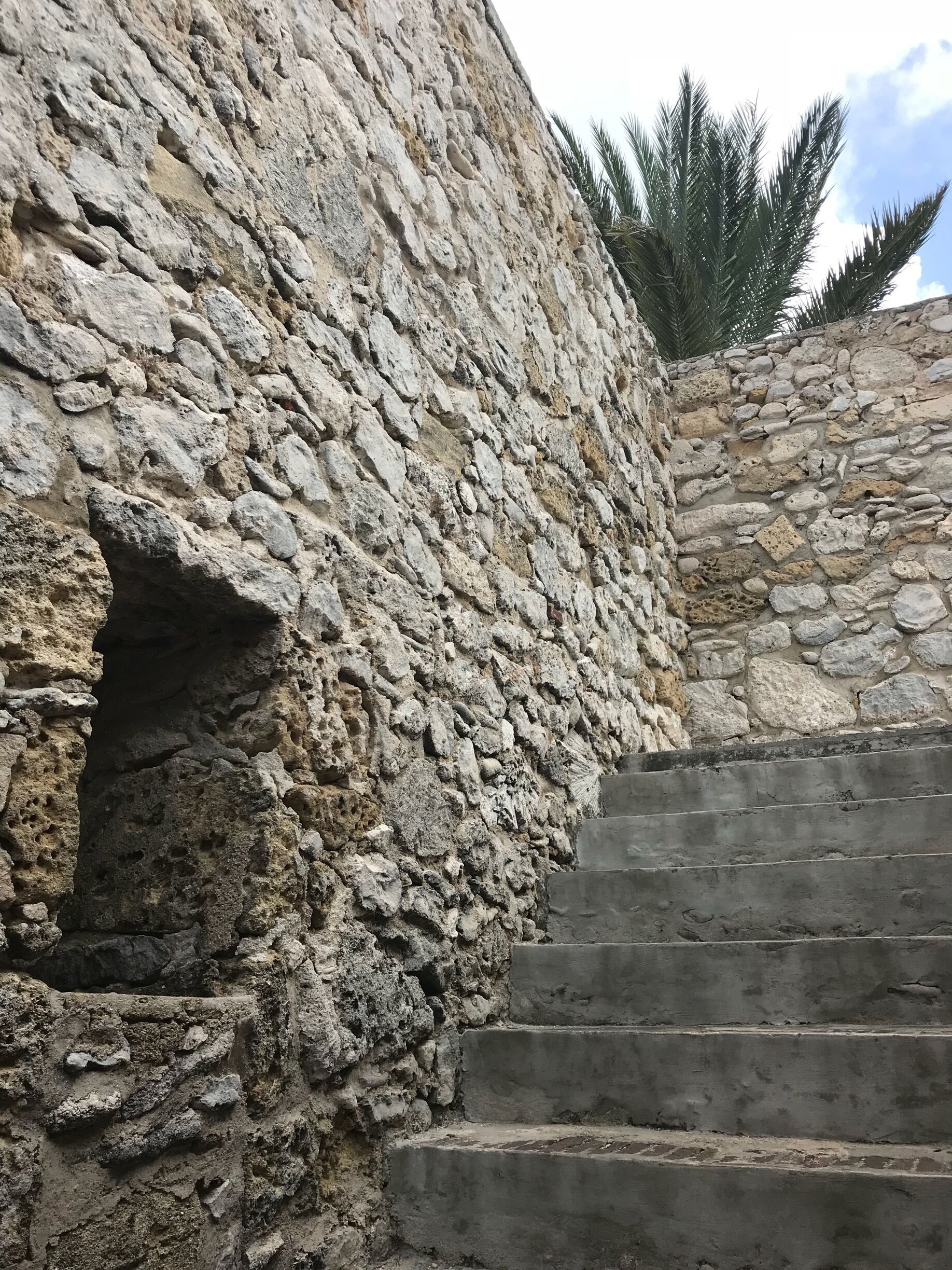 Nearly to the top of the fort