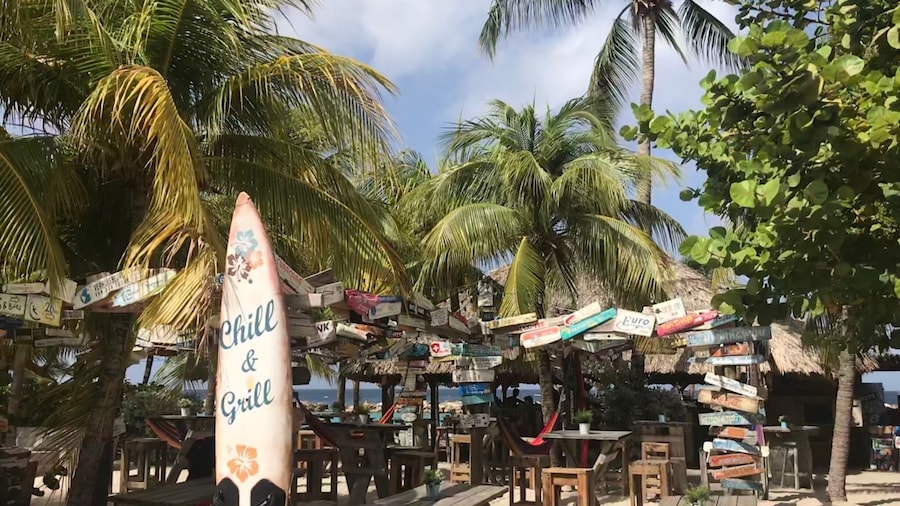 You van buy driftwood with your company name on it and hang it here