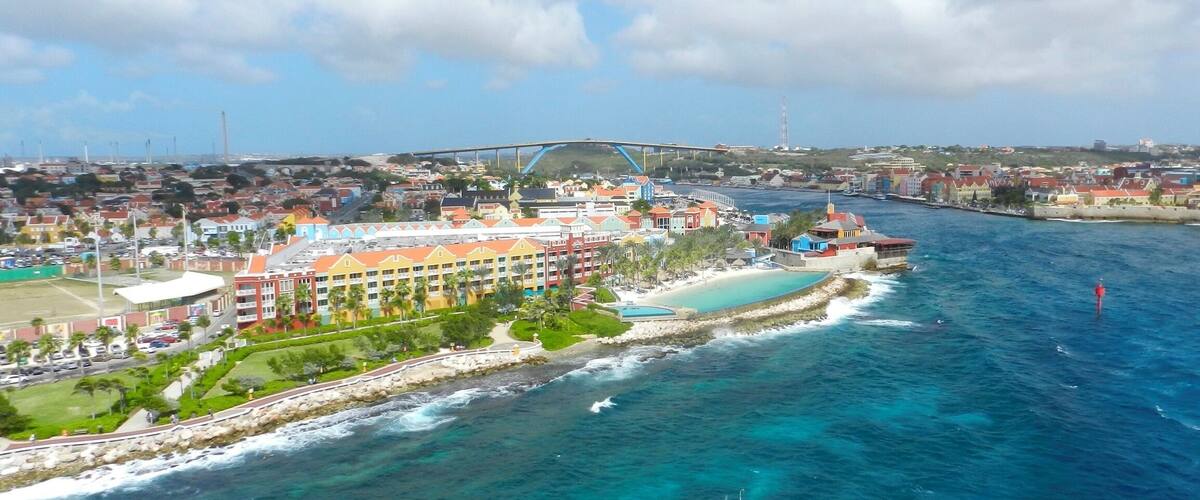 View of Willemstad - Curacao's capital as our ship arrives for the day.
