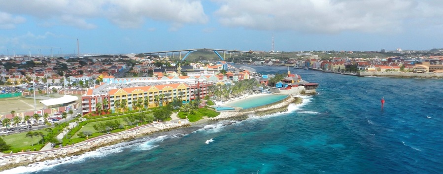 View of Willemstad - Curacao's capital as our ship arrives for the day.
