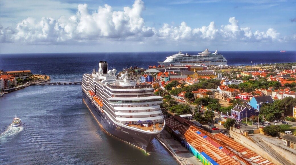 Cruise ships in port at Curacao on 12/12/14. Picture taken from the Queen Juliana Bridge. We were on a Holland America cruise to the Panama Canal.