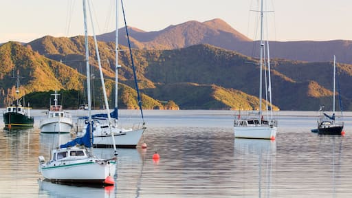 Picton which includes a bay or harbor, sailing and mountains