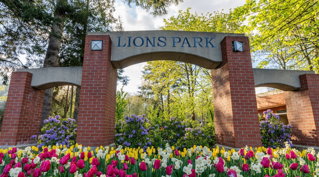 Entrance of Lions Park. Port Coquitlam, BC, Canada.