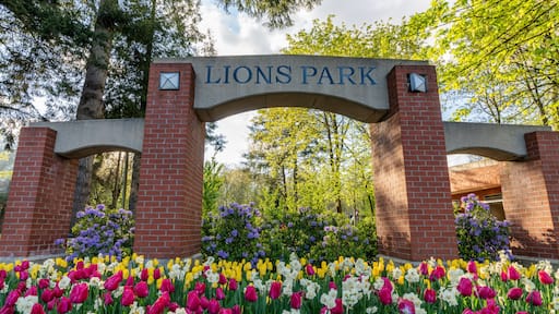 Entrance of Lions Park. Port Coquitlam, BC, Canada.