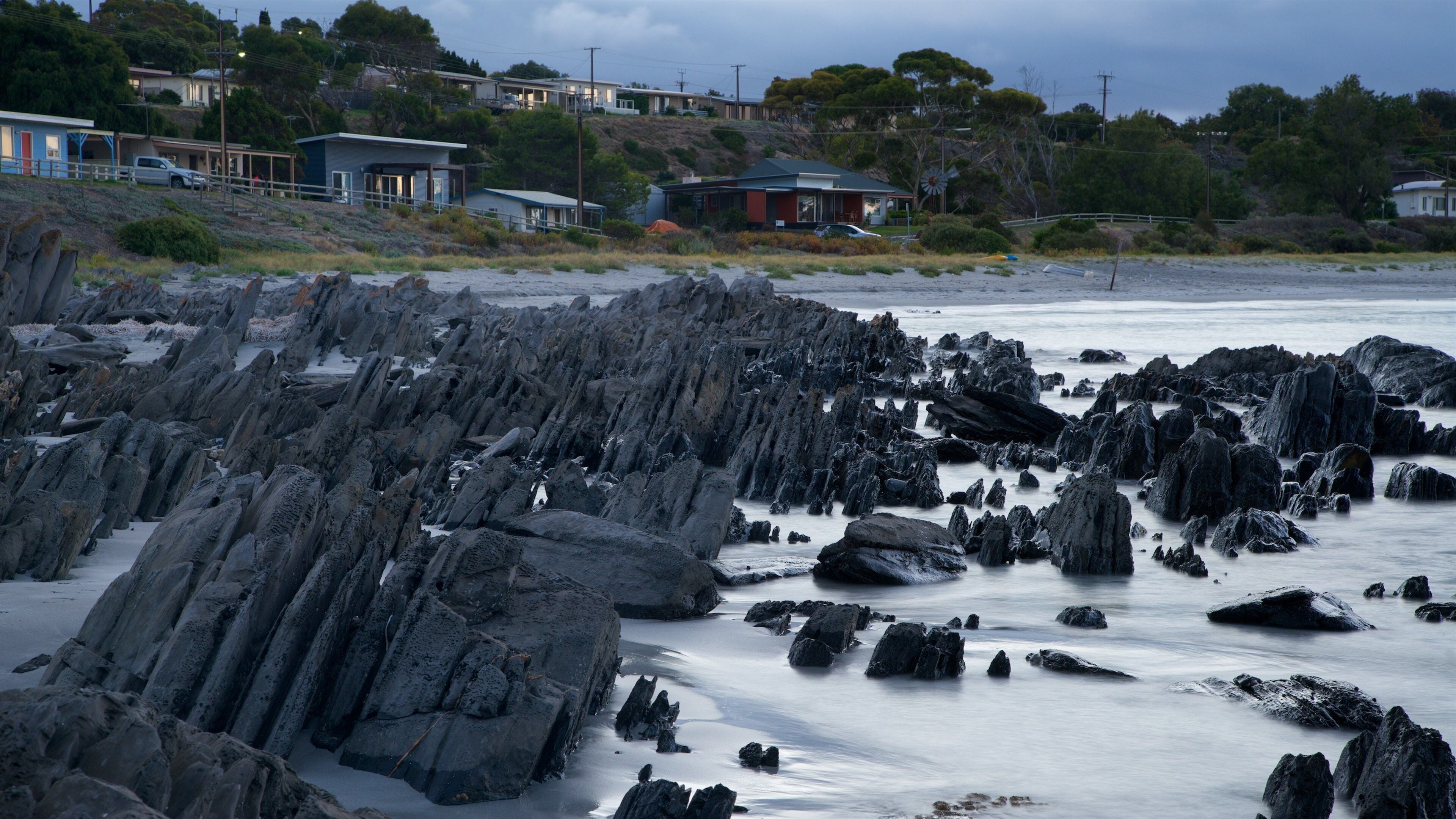 Penneshaw featuring general coastal views, a coastal town and a beach
