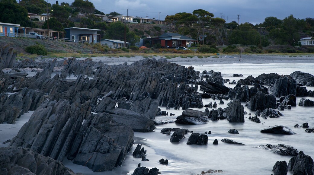 Penneshaw featuring general coastal views, a coastal town and a beach