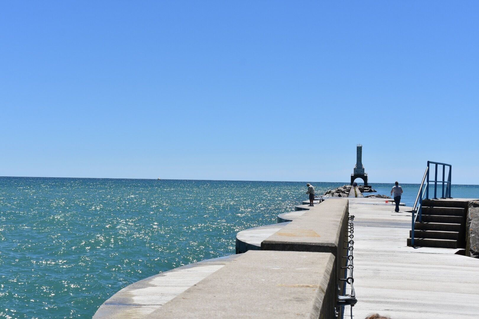 Fun narrow walk out to the lighthouse