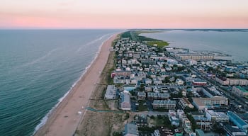 An aerial view of Dewey Beach in Delaware, a popular summertime tourist destination
