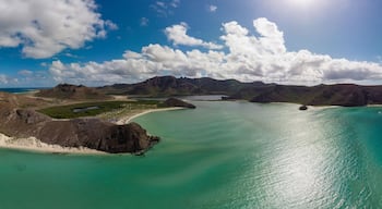 amazing aerial view of the bay of Balandra in Baja California Sur, Mexico