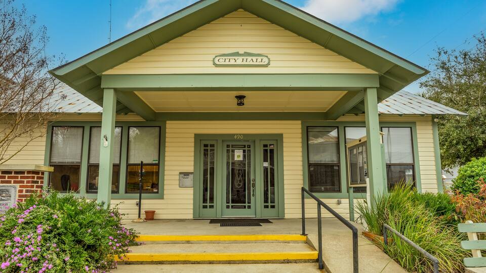 Historic small town city hall in Cedar Key, Florida
