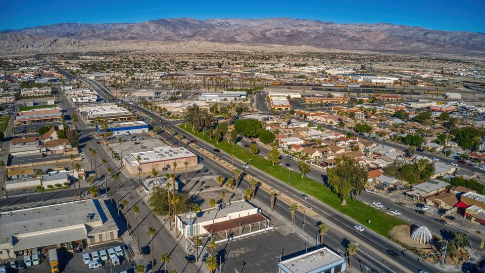 Aerial View of Downtown Indio, California