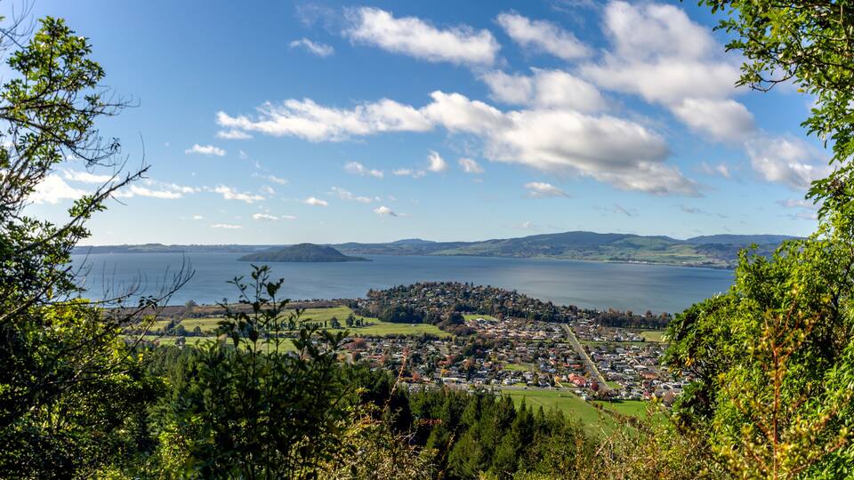 Aerial view of Rotorua, New Zealand