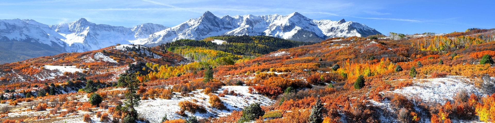 Panoramic view of Dallas divide landscape in Colorado