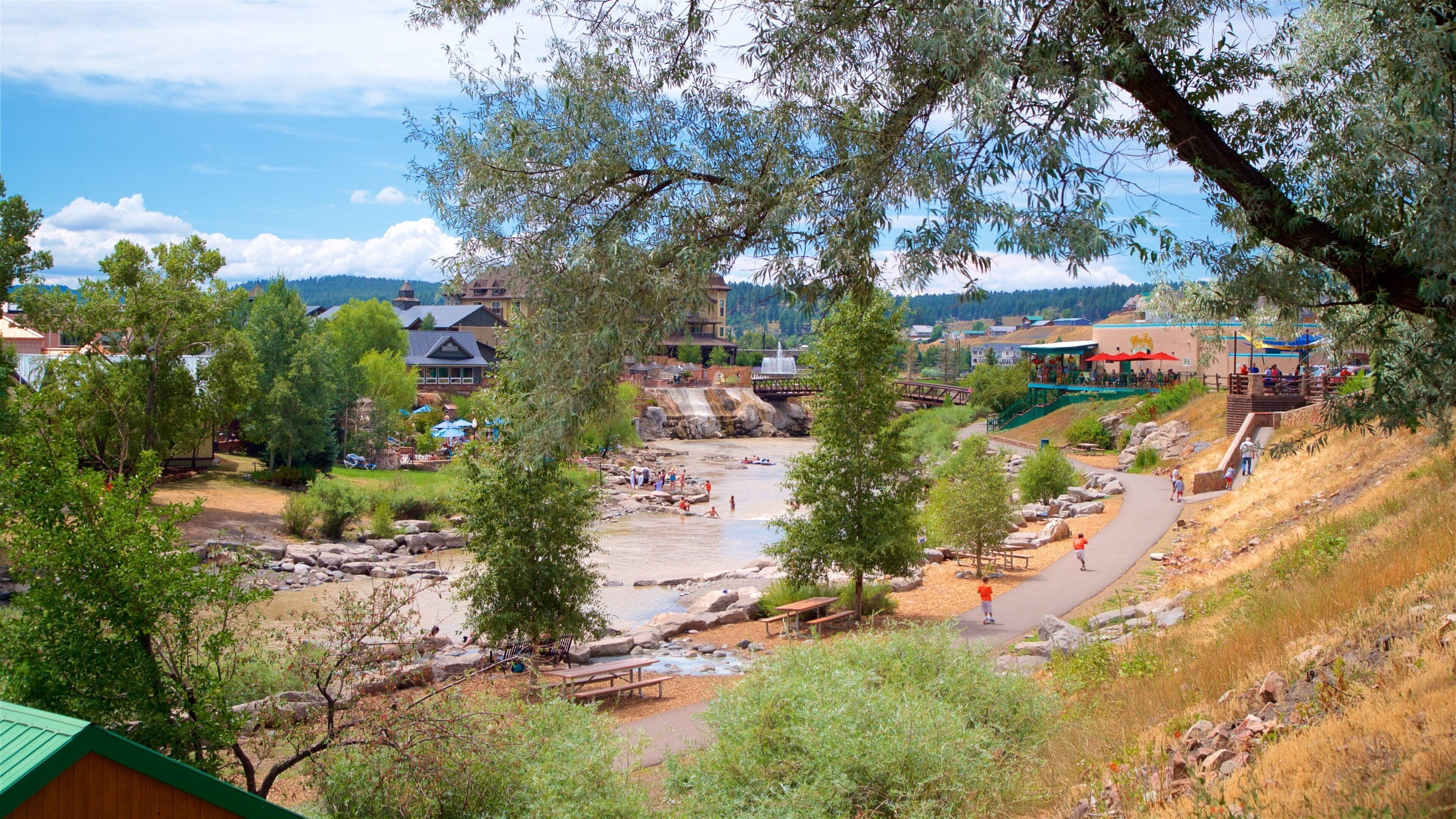 Pagosa Springs which includes a river or creek and a small town or village