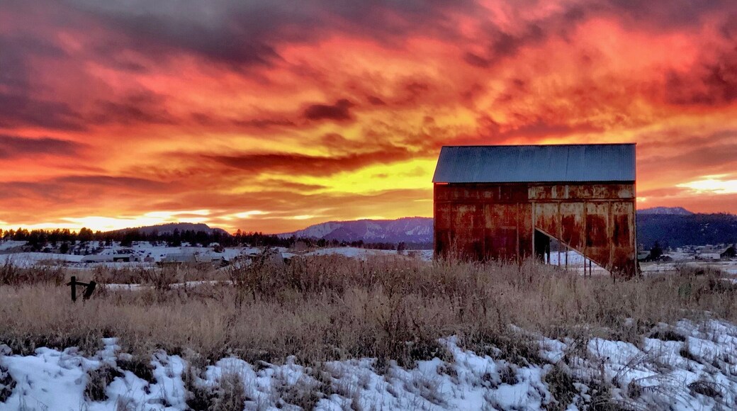 The sunsets in southwestern Colorado are absolutely incredible on a regular basis. Was driving home from work on Hwy 84 heading south had to stop to see this.