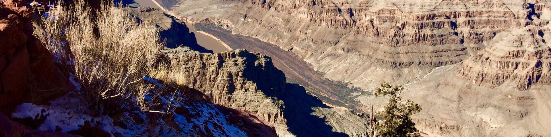 West Rim of Grand Canyon you can see the Colorado River on the bottom