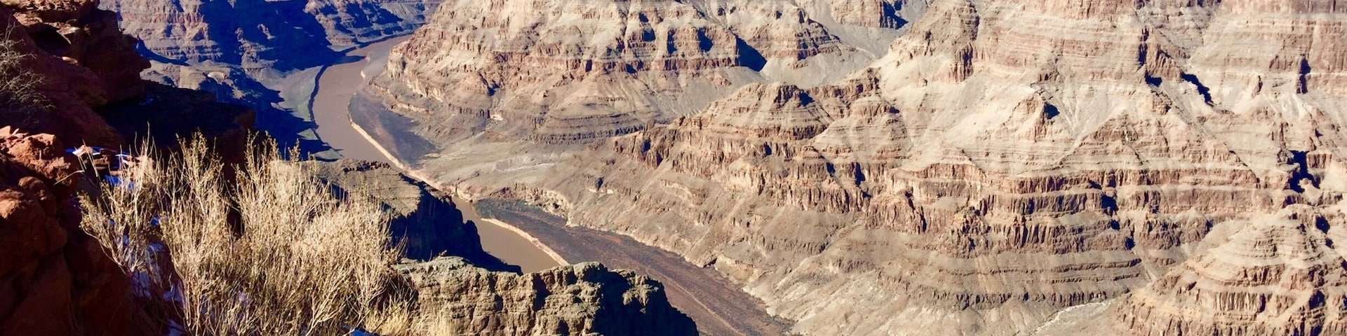 West Rim of Grand Canyon you can see the Colorado River on the bottom
