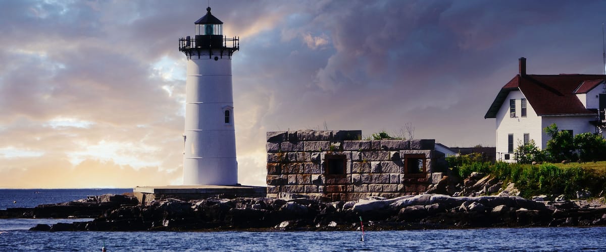 Portsmouth Harbor Light with Clouds