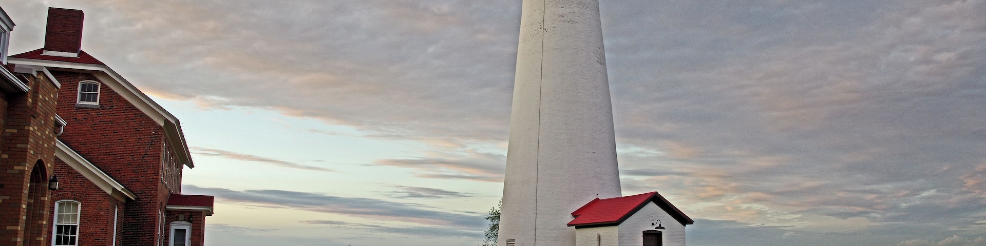 The Fort Gratiot Lighthouse is loacated at the southern end of Lake Huron where the lake empties into the St Calirriver at Port Huron ,  The lighthouse guides shipping as the lake narrows and becomes the river. #OnTheRoad