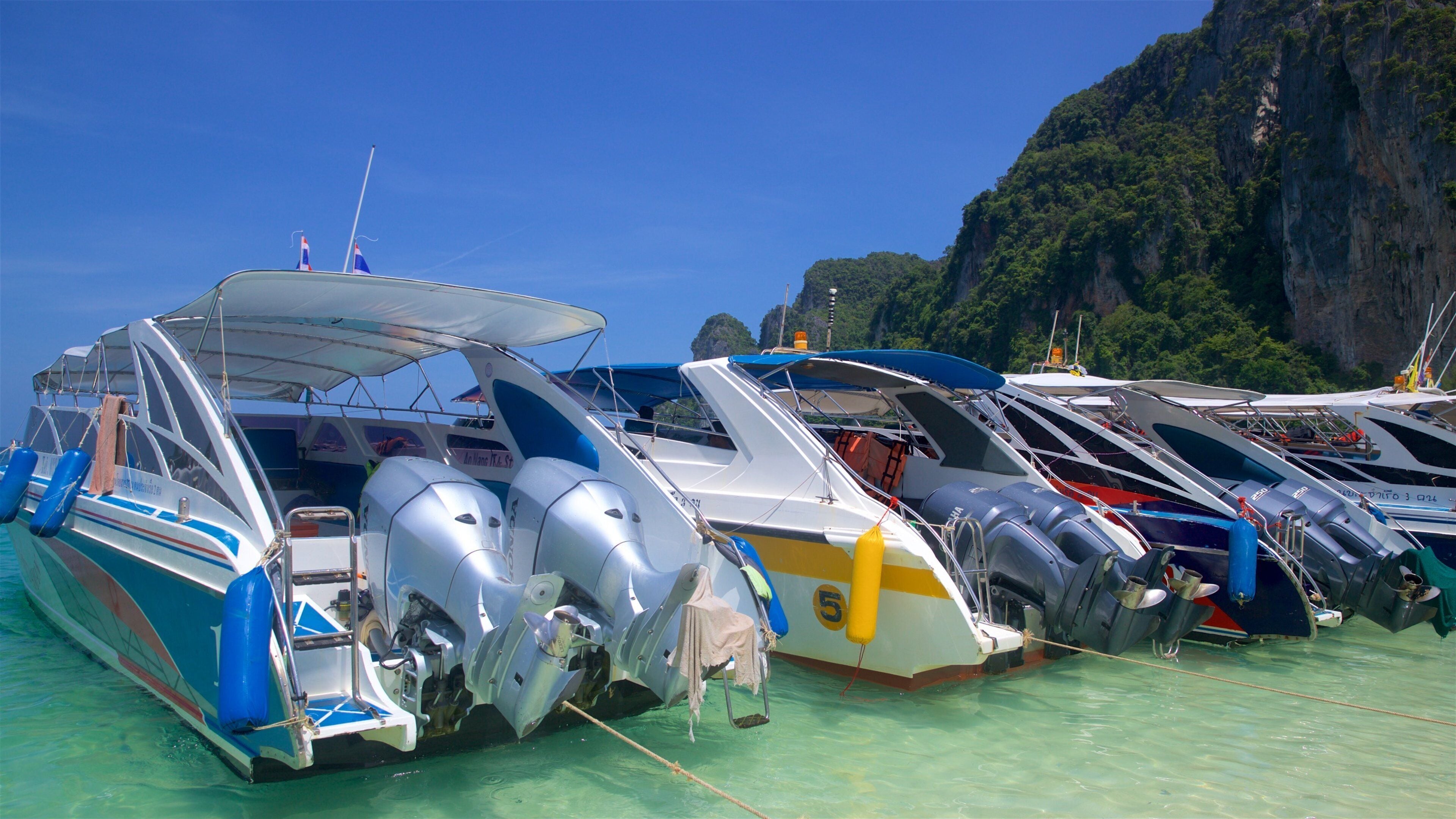 Ko Phi Phi mostrando una bahía o un puerto y escenas tropicales