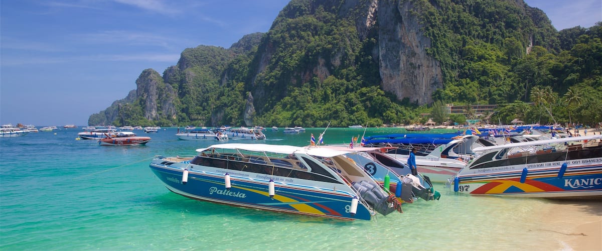Ko Phi Phi showing general coastal views, a bay or harbor and mountains