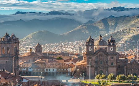 Uitzicht over de stad Cusco, geïnspirerend thema van het casino