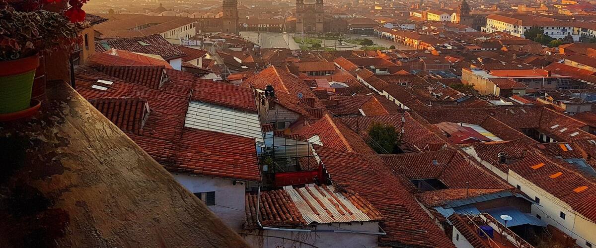 Our hostel was located only a few blocks away from Cusco's Plaza de Armas but it was all up hill. It was worth it though for the incredible views the hostel offered of the city! On this morning we were up early for a day tour and enjoyed our breakfast on the small outdoor patio overlooking the city. #UrbanJungle