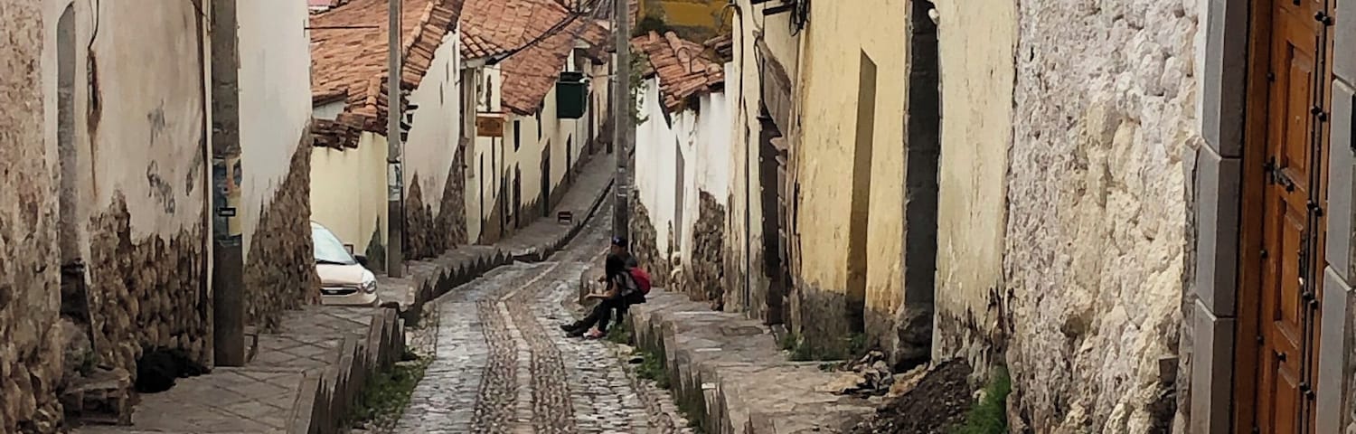 The cobblestone streets of the San Blas neighborhood of Cusco, Peru are some of the highest elevations in Cusco but worth every single step!