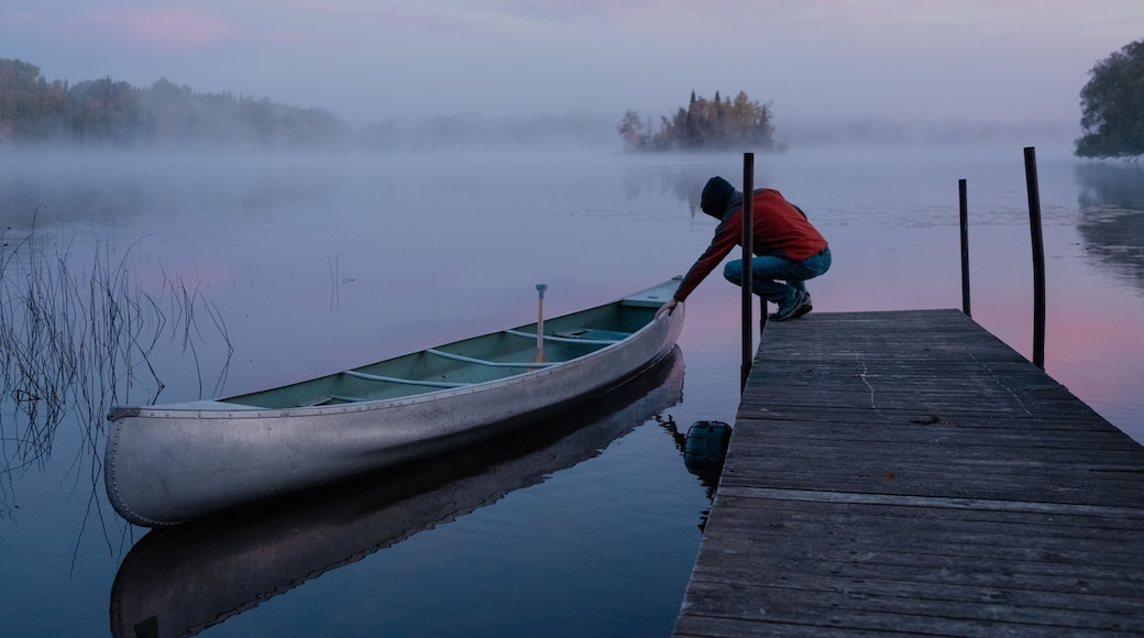 Person preparing to go canoeing