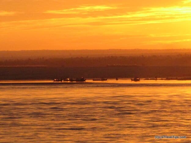 #troveon 

Well somewhere near - this was sunrise on the Irrawaddy River as we took the boat from Bagan to Mandalay - we did the tourist delux version which only took all day - the local ferry takes about 3 days. 

http://listraveltips.com/burma-myanmar-travel/