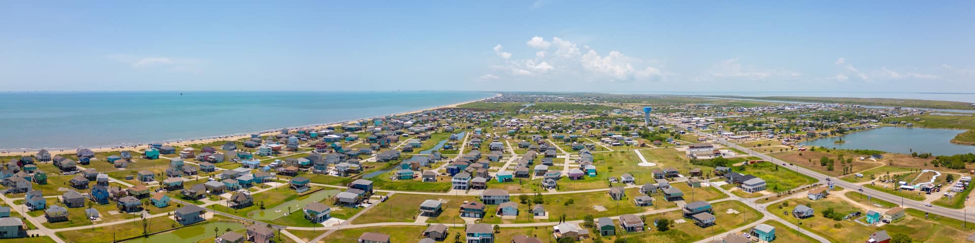 Aerial photo Port Bolivar Summer 2023