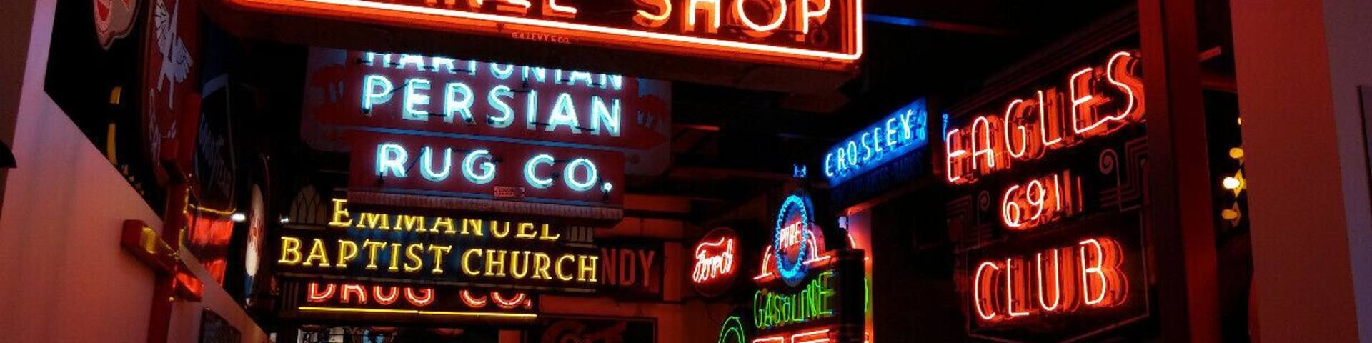 Just a small sampling of the neon signage on display inside the American Sign Museum.